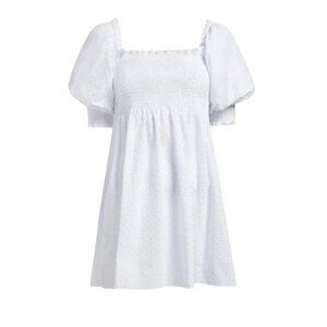 Hill House Athena Nap Dress Sheer Swiss White Dot Size Medium